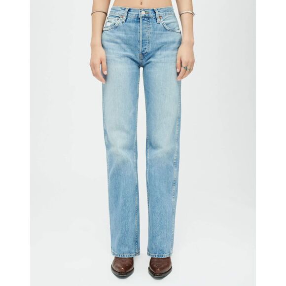 NWT RE/DONE 90's High Rise Loose Jean, Worn Blue, Size 32 (34x32) - Picture 1 of 14